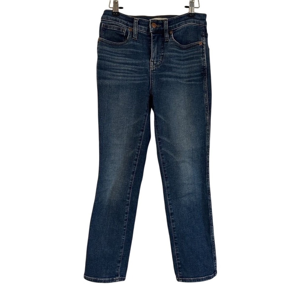 Madewell Stovepipe High Rise Straight Leg Jeans Dark Wash Petite‎ 24P Classic